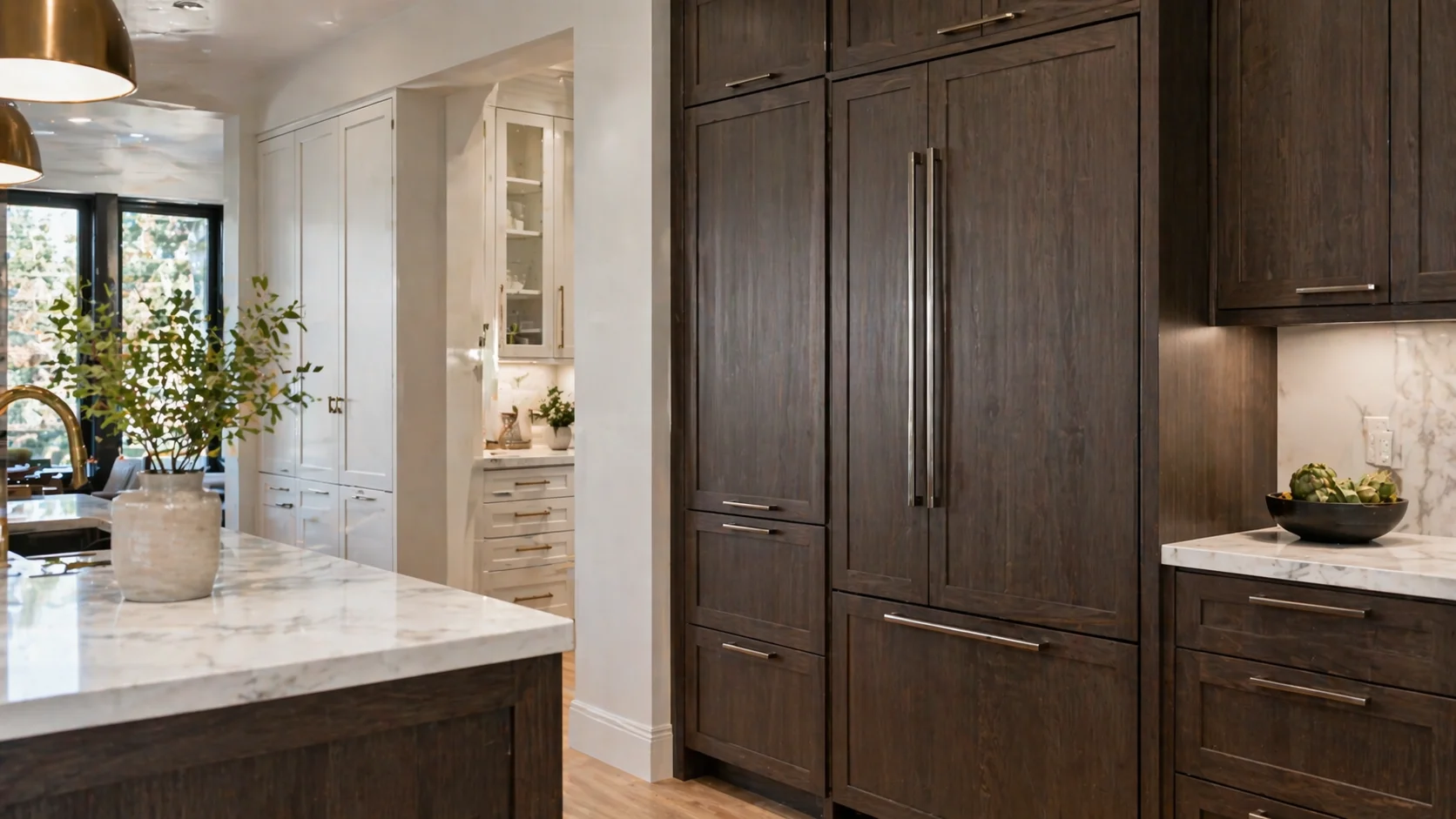 Built-in refrigerator repair in Sherwood Park kitchen